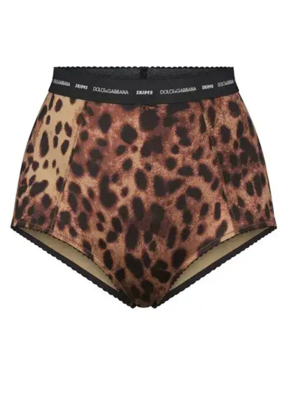 SKIMS Leopard Print High-Waist Shorts in Brown